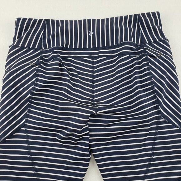 Athleta Contender 7/8 High Rise Legging Womens XL Blue Stripe 25" Stretch Tight - Picture 9 of 14